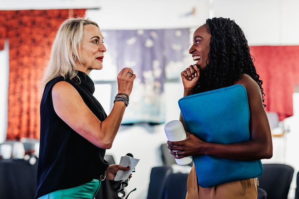 Two women engaging in conversation
