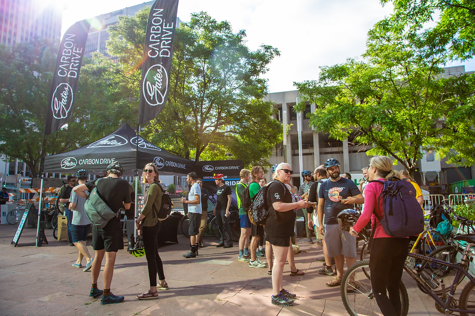 People gather at Carbon Drive event