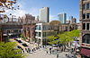 Denver's 16th Street Mall, bustling with pedestrians and shops